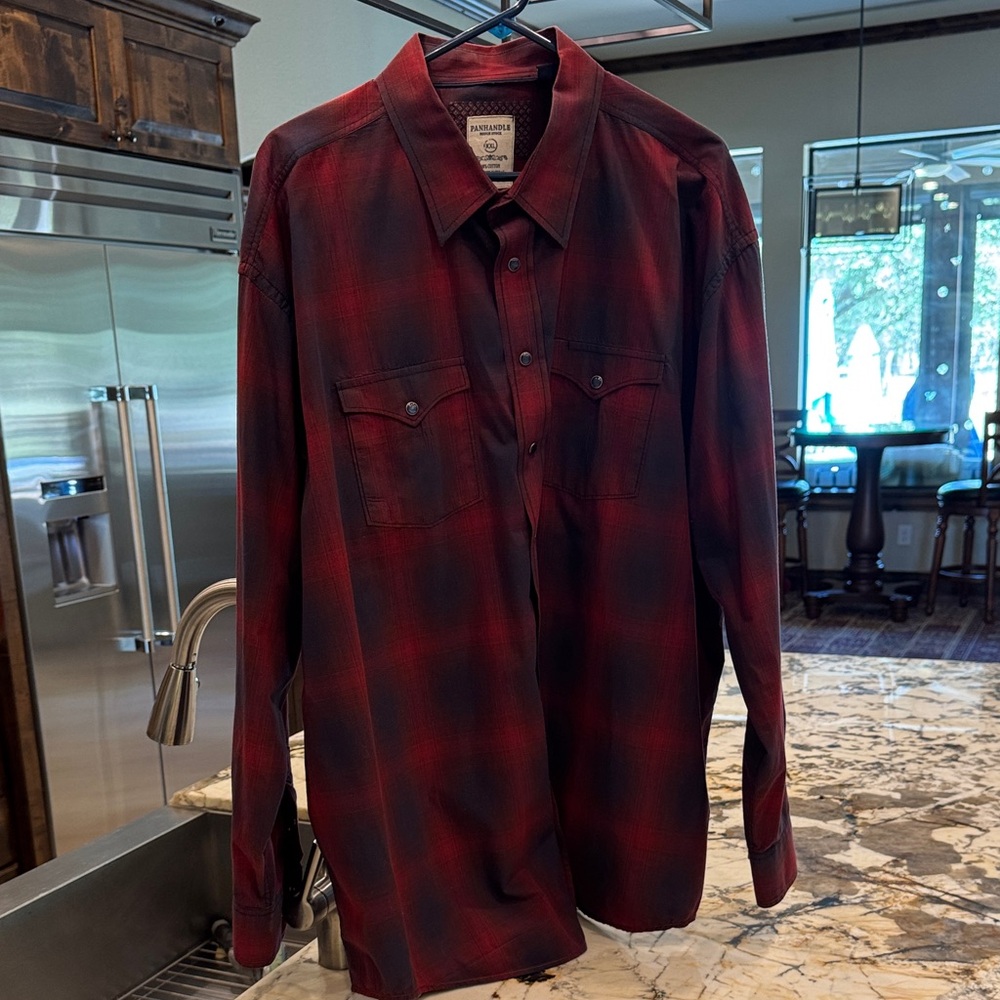 Men's Classic Red Plaid Button-Down Shirt